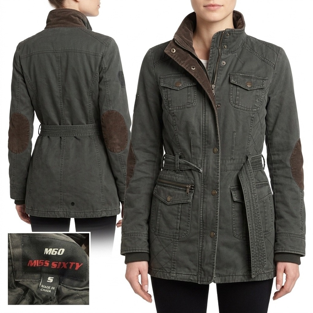 Y2K Miss Sixty M60 Gorpcore Utility Field Jacket Quilted Tech Archival Grey